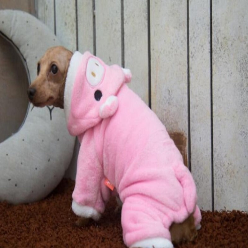 Warm Dog Clothes Pink Pig Cosplay Costume