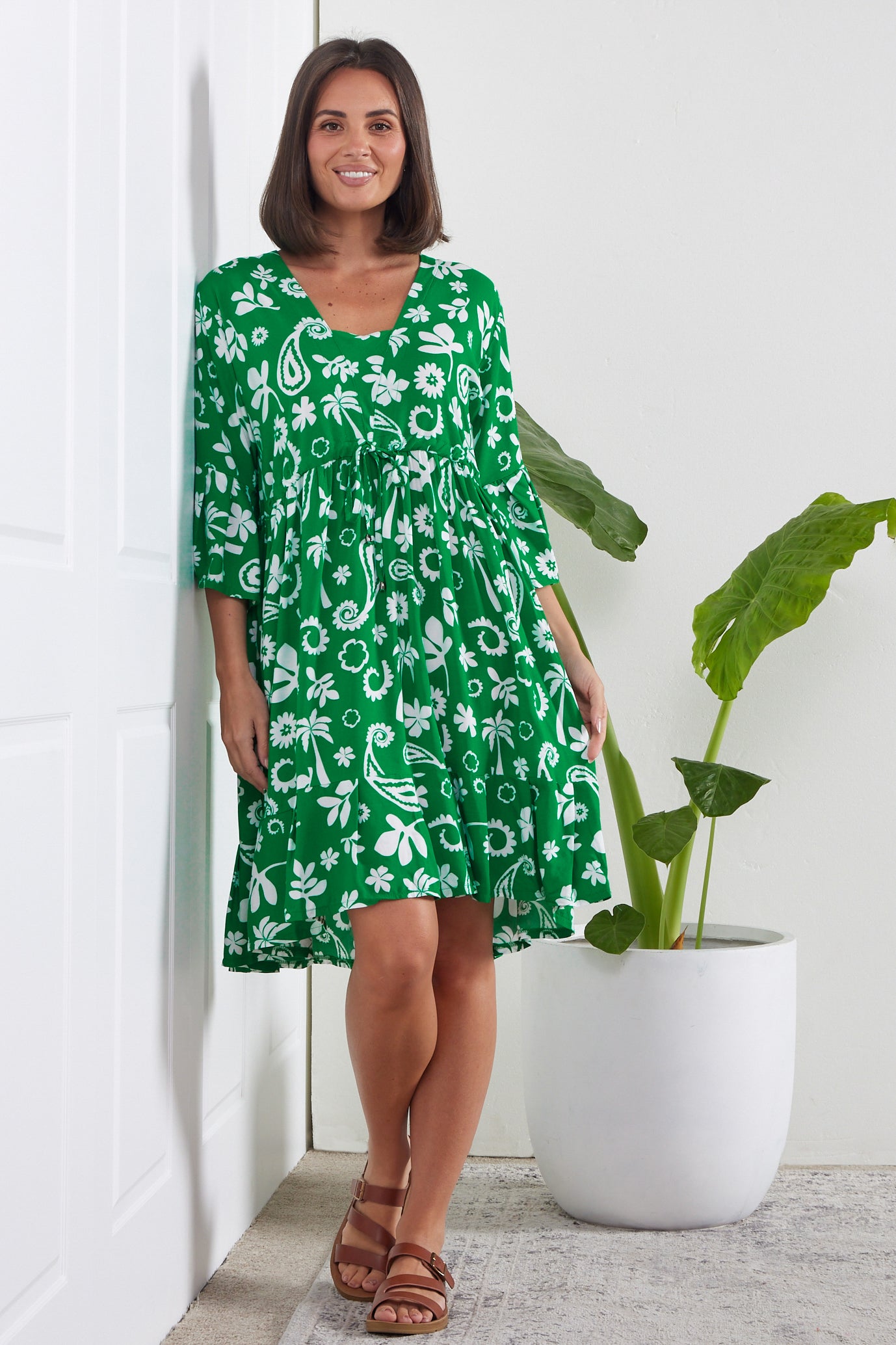 Brunswick Dress - Emerald Paisley