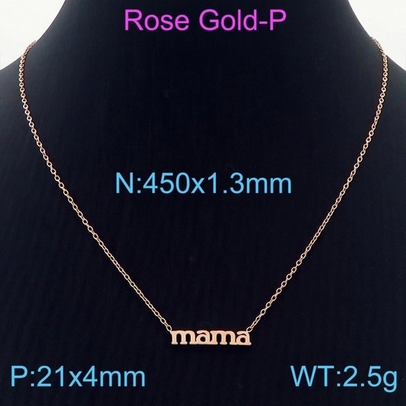 Minimalist Letter Titanium Steel 18K Gold Plated Plating Necklace