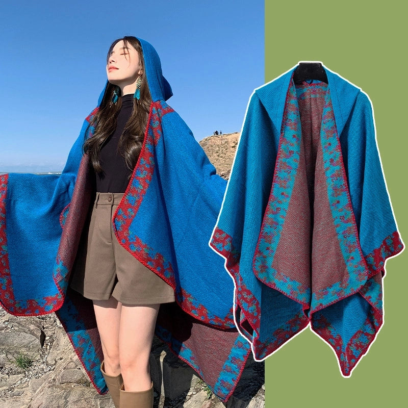 Women's Retro Ethnic Style Flower Artificial Wool Acrylic Shawl