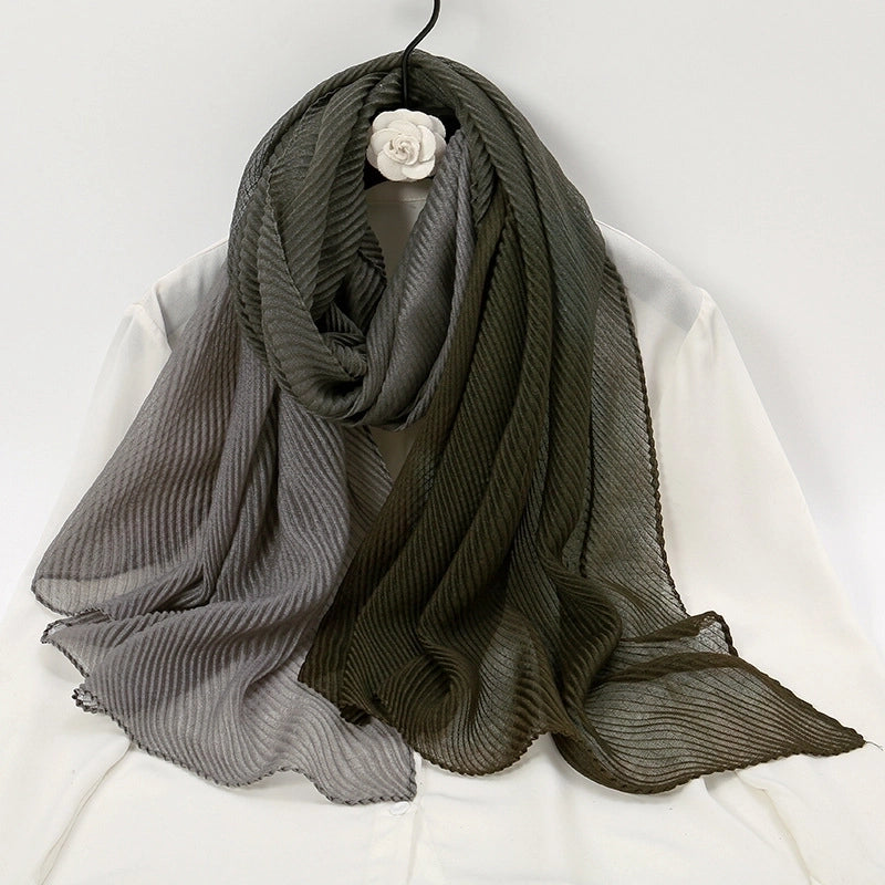 Women's Minimalist Gradient Color Rayon Polyester Printing Scarf