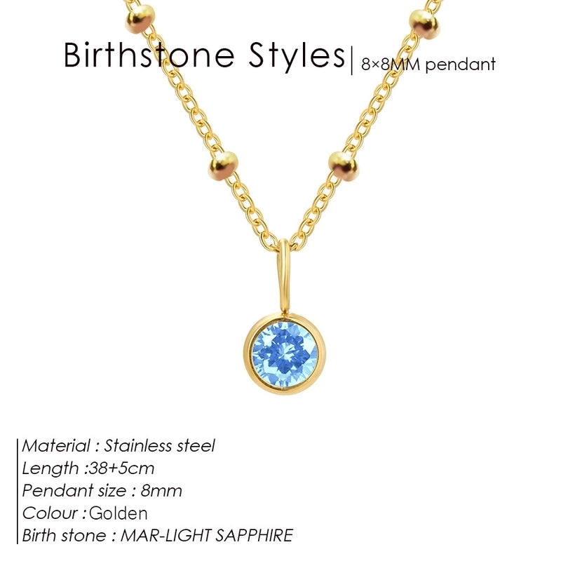Minimalist Classic Style Geometric 316L Stainless Steel  Rhinestones Inlay Stainless Steel Necklaces
