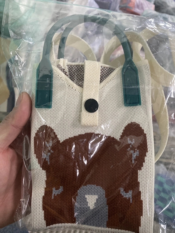 Women's Small Cotton Geometric Cute Square Open Square Bag