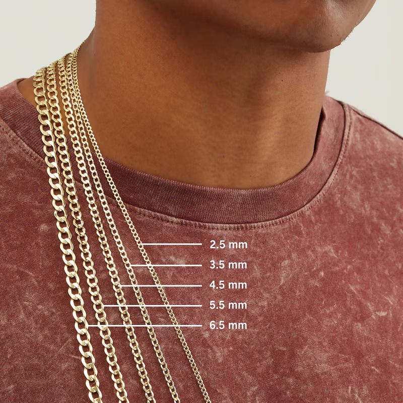 Curb Link Necklace Solid 10K Yellow Gold 22