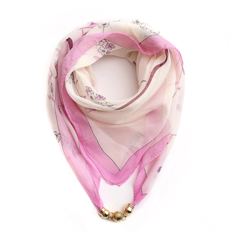 Women's Classic Style Splicing Polka Dots Flower Polyester Printing Silk Scarf