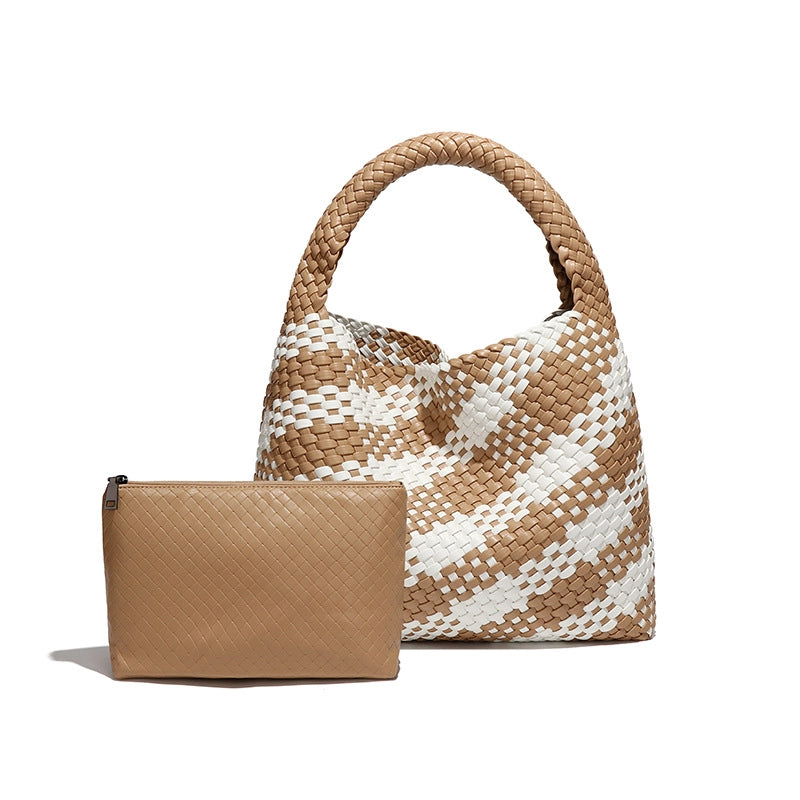 Women's Large All Seasons Pu Leather Solid Color Vacation Square Magnetic Buckle Tote Bag
