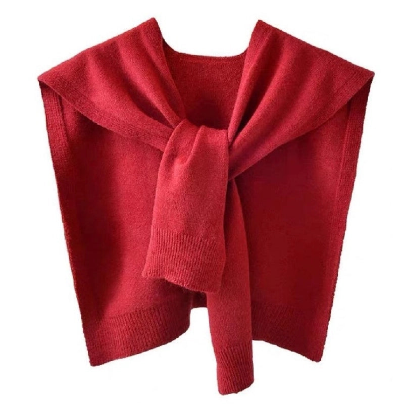 Women's Casual Solid Color Knit Shawl