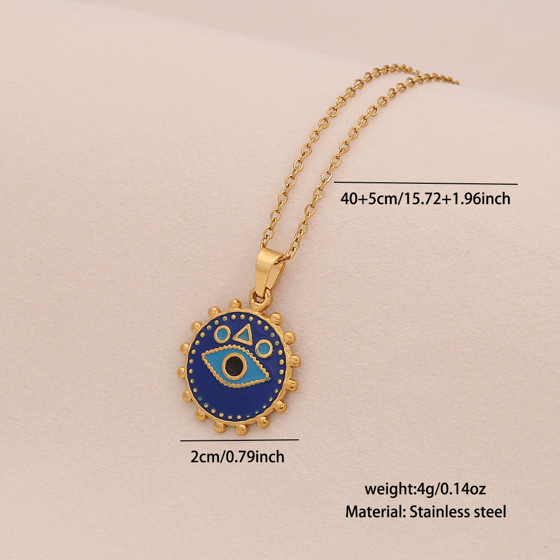 Drop Eye Pendant Necklace Personality Geometric Stainless Steel Clavicle Chain N1536