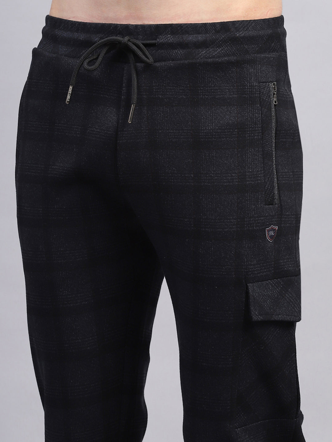 Men Black Check Regular Fit Lower