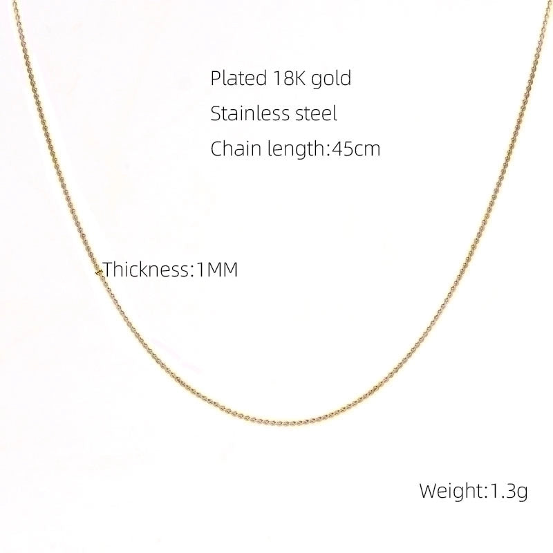 Stainless Steel 18K Gold Plated Basic Plating Geometric Titanium Steel Necklace