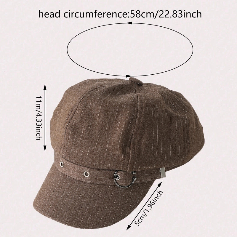 Women's Adults Minimalist Commute Solid Color Curved Eaves Newsboy Cap