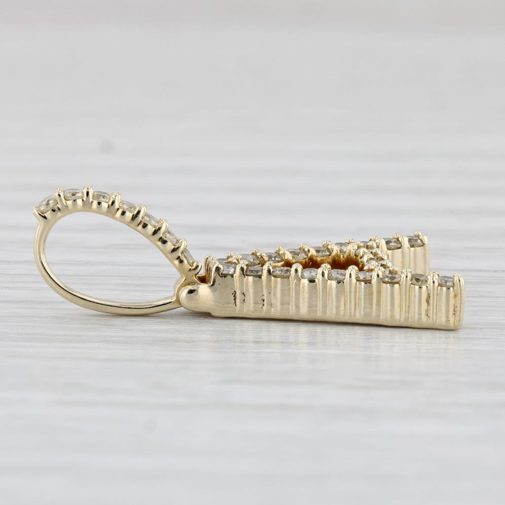 0.50ctw Diamond Letter Initial A Pendant 10k Yellow Gold