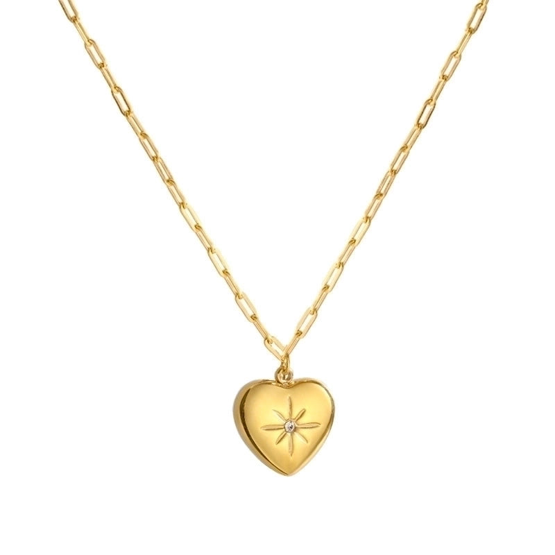 Elegant Minimalist Geometric Titanium Steel Plating Inlay Artificial Pearls Shell Zircon Necklace