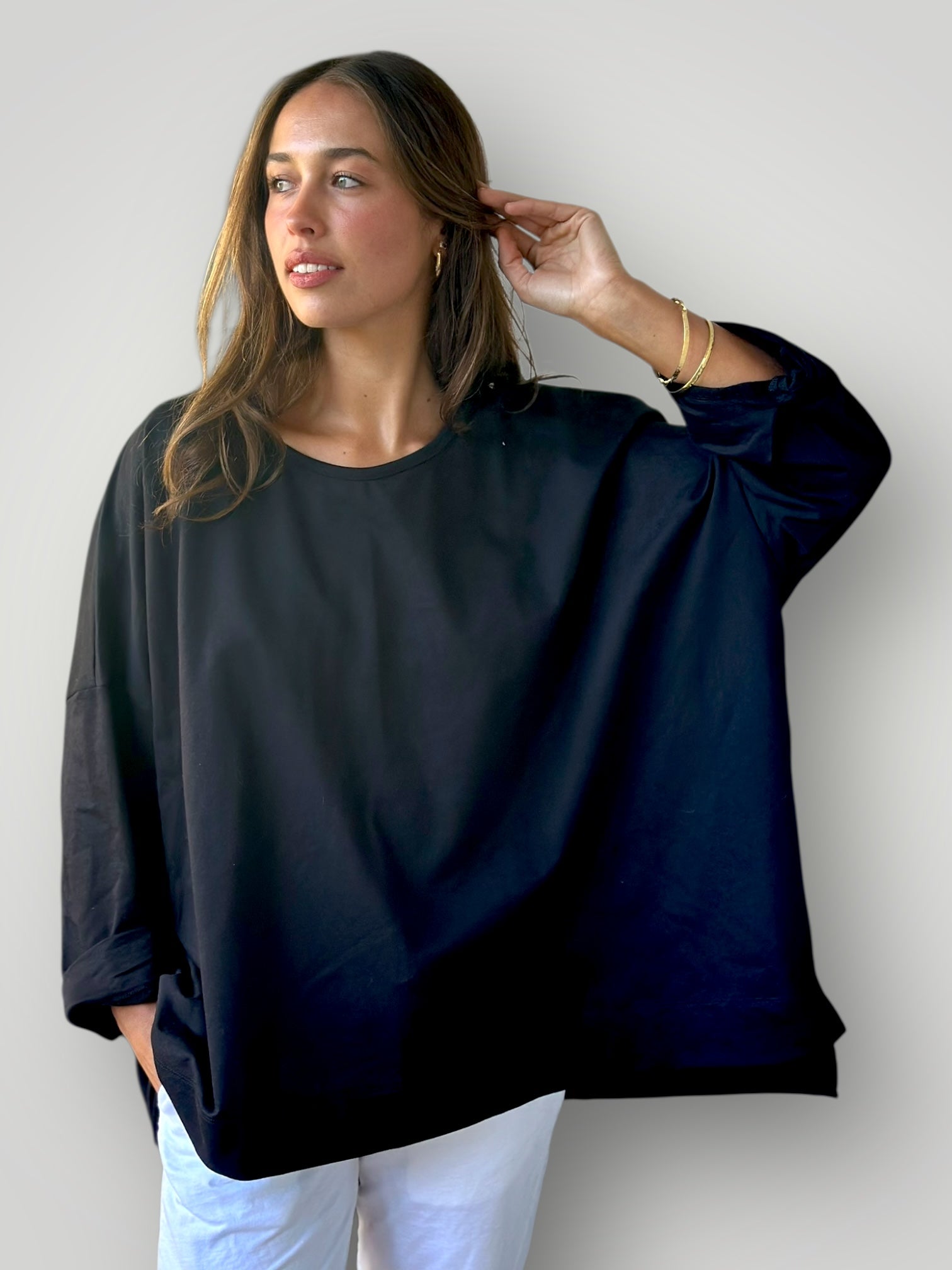 charlotte  top - black jersey knit
