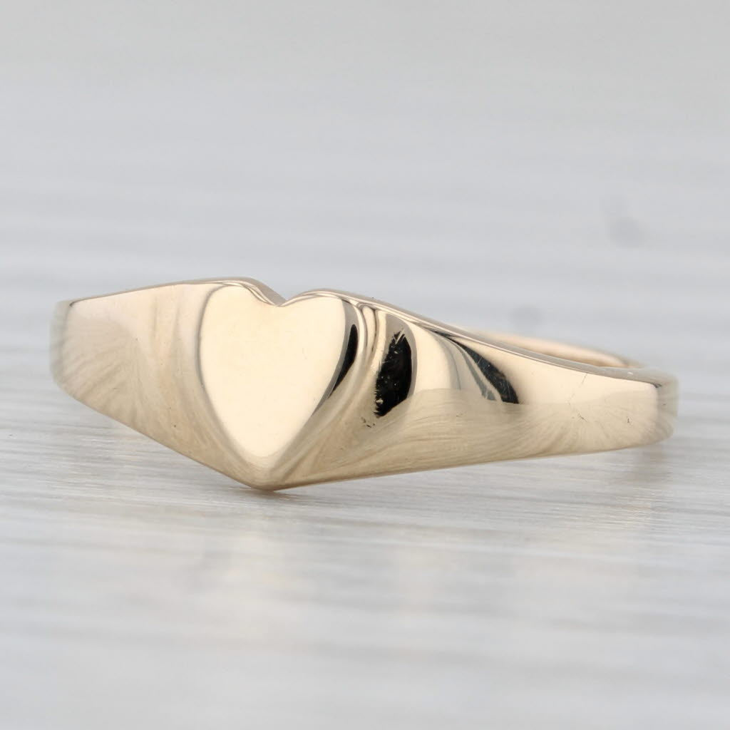 Engravable Heart Ring 10k Yellow Gold Size 5.25 Keepsake Promise Band