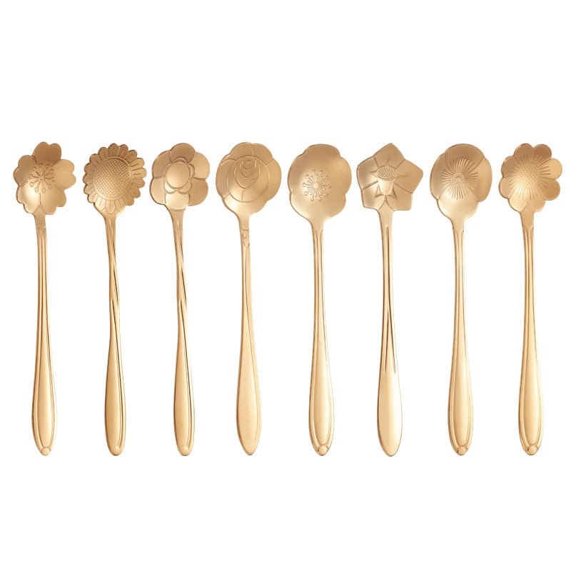 Casual Flower Stainless Steel Spoon