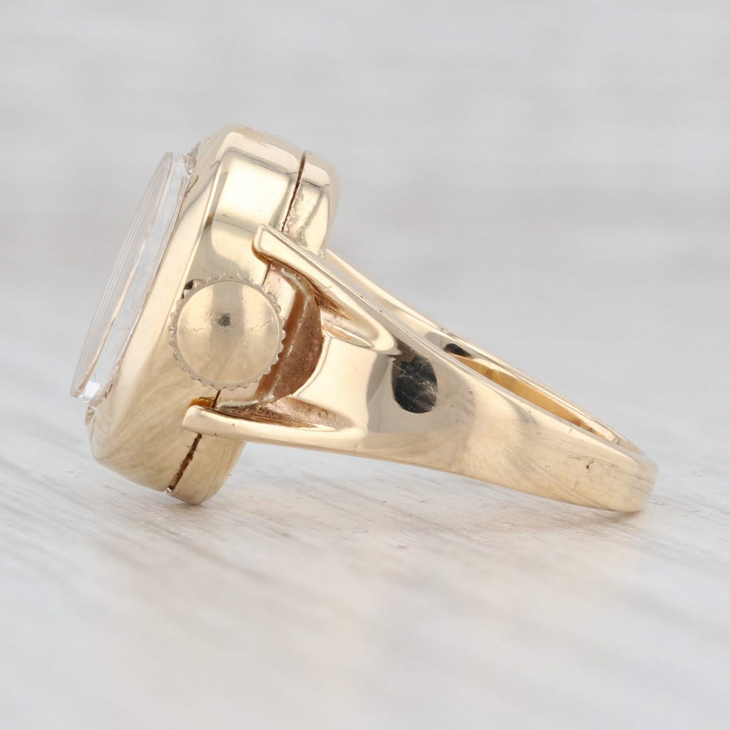 Vintage Ebel Ladies Watch Ring 14k Gold Size 8 Mechanical Serviced Warranty