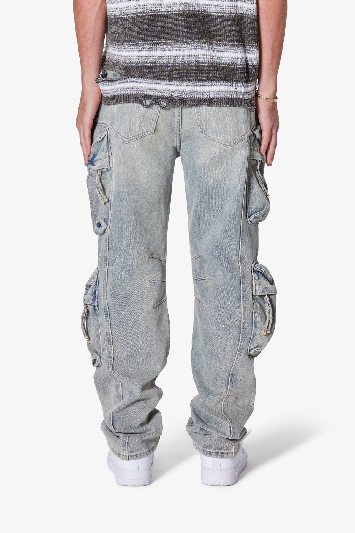 Wide Bellow Cargo Denim - Blue