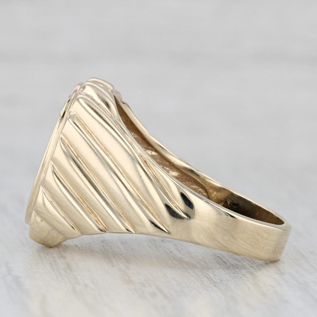 Diamond Onyx Signet Ring 10k Yellow Gold Size 10.5