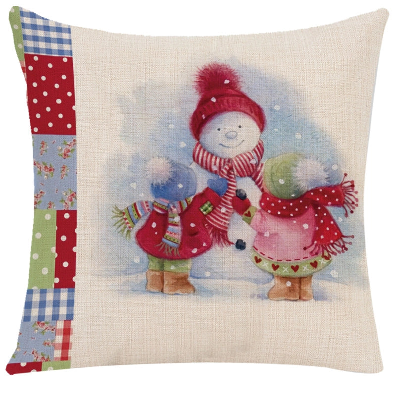 Cute Santa Claus Letter Chemical Fiber Pillow Cases