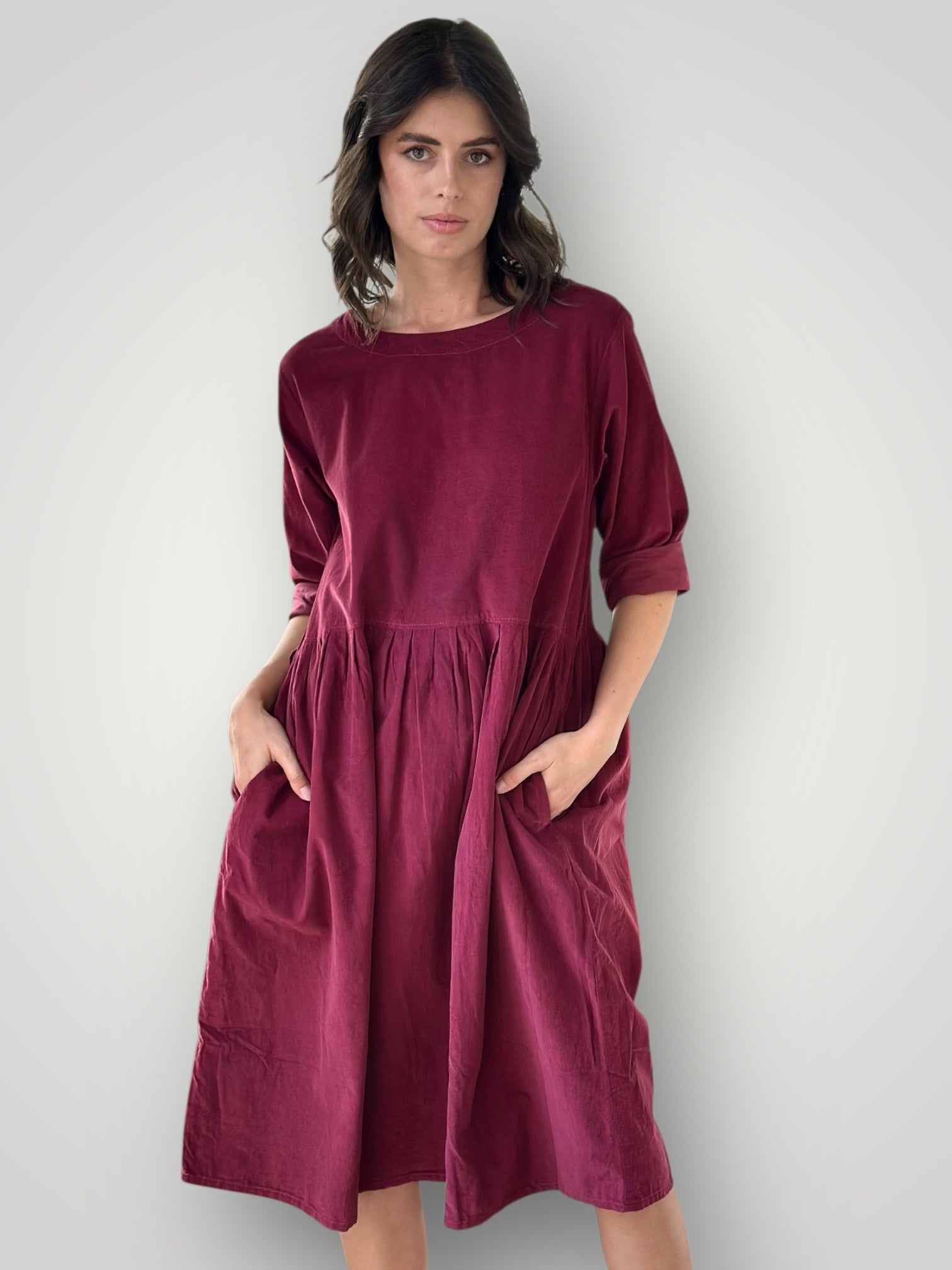 april dress - merlot wine cord