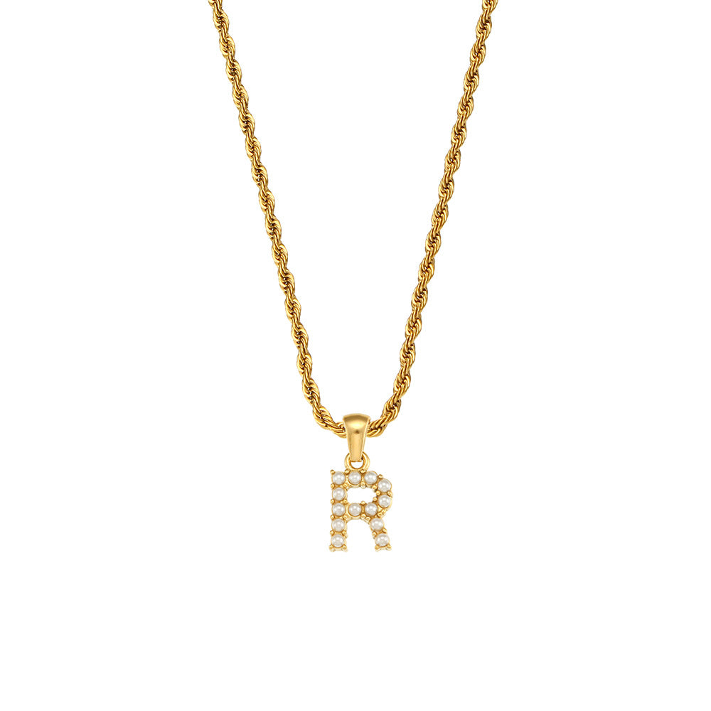 Fashion Letter Geometric Stainless Steel 18K Gold Plated Necklaces