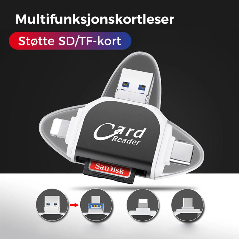 Multi-Port 4 i 1 Universal SD TF-kortleser