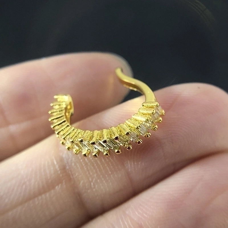 1 Piece Minimalist Solid Color Plating Inlay Copper Zircon Ear Cuffs