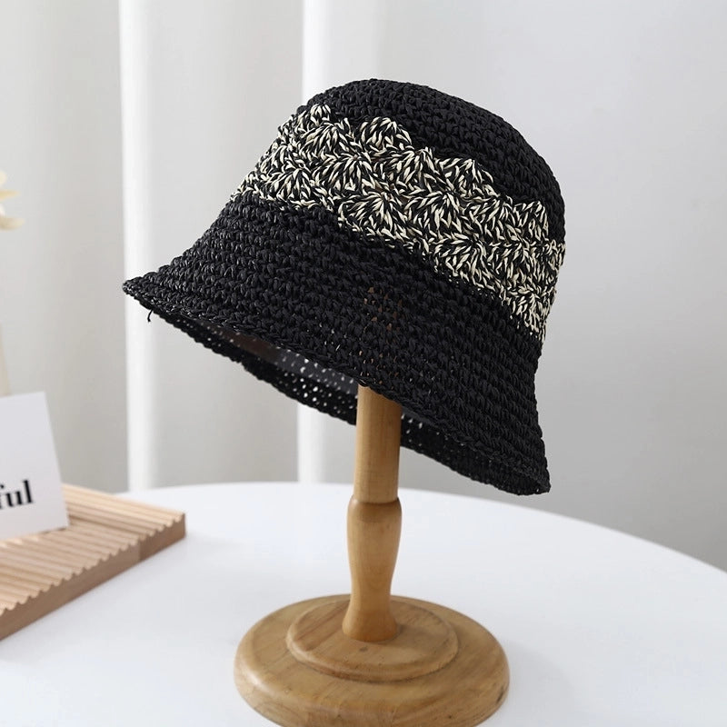 Women's Elegant Lady Solid Color Big Eaves Bucket Hat