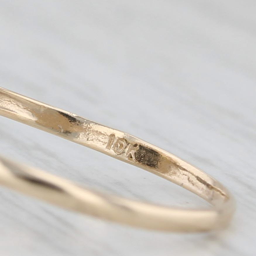 Onyx Diamond Signet Ring 10k Yellow Gold Size 6 Vintage