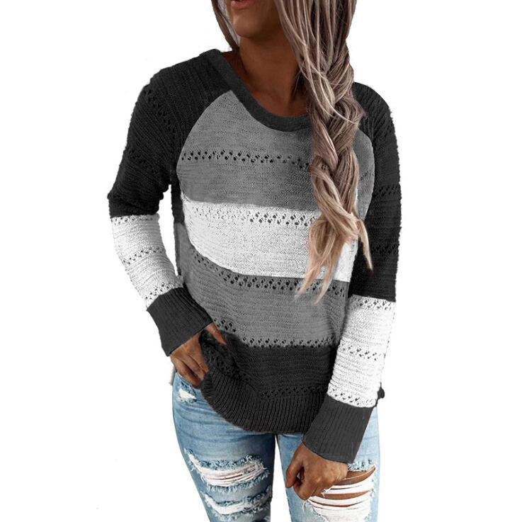 Hollow Out Knitted Lightweight Casual Long sleeve Sweater