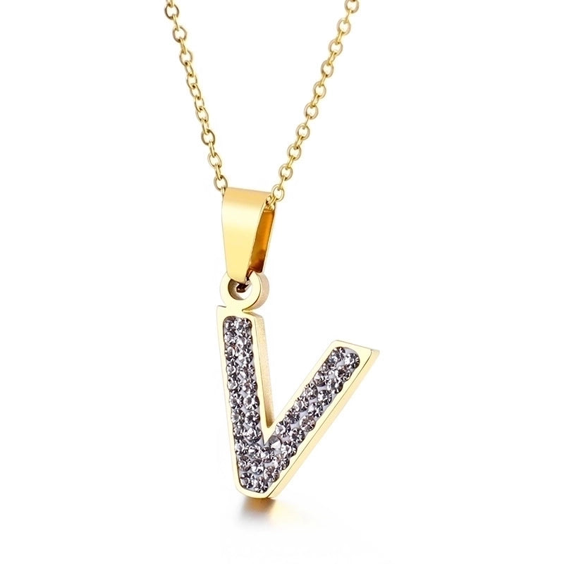 Titanium Steel 18K Gold Plated Fashion Plating Letter Necklace