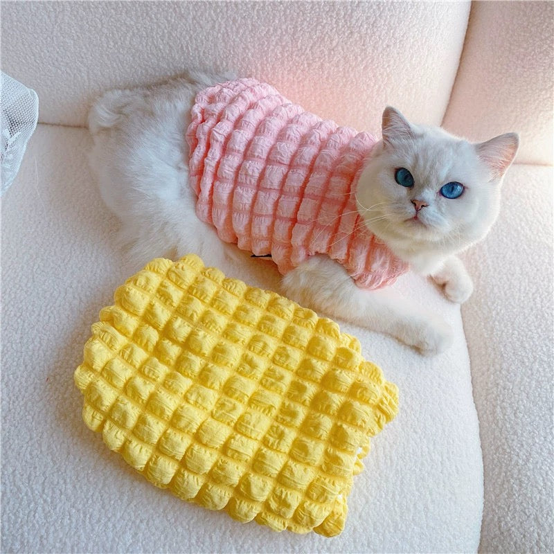 Warm Fleece Puff Pattern Dog Cat Vest