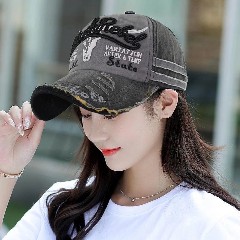 Women's New Hat Spring And Summer Outdoor Sports Baseball Cap American Retro Versatile Sun-proof Embroidered Peaked Cap