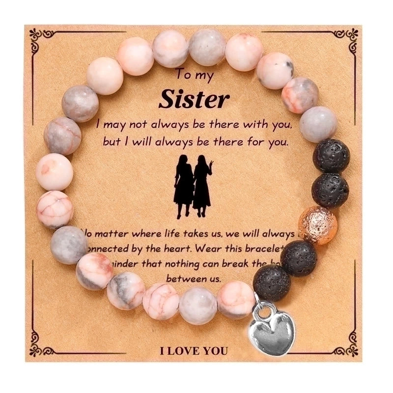 2 Pieces Retro Geometric Natural Stone Handmade Bracelets