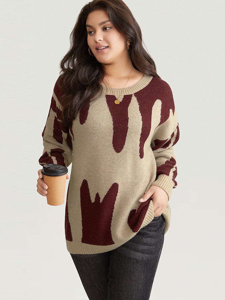 Supersoft Essentials Asymmetrical Colorblock Jacquard Pullover