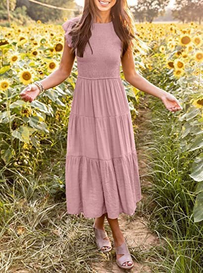 WOMEN'S SUMMER CASUAL FLUTTER SHORT MIDI DRESS 🔥 Extra 10% OFF At Checkout 🔥