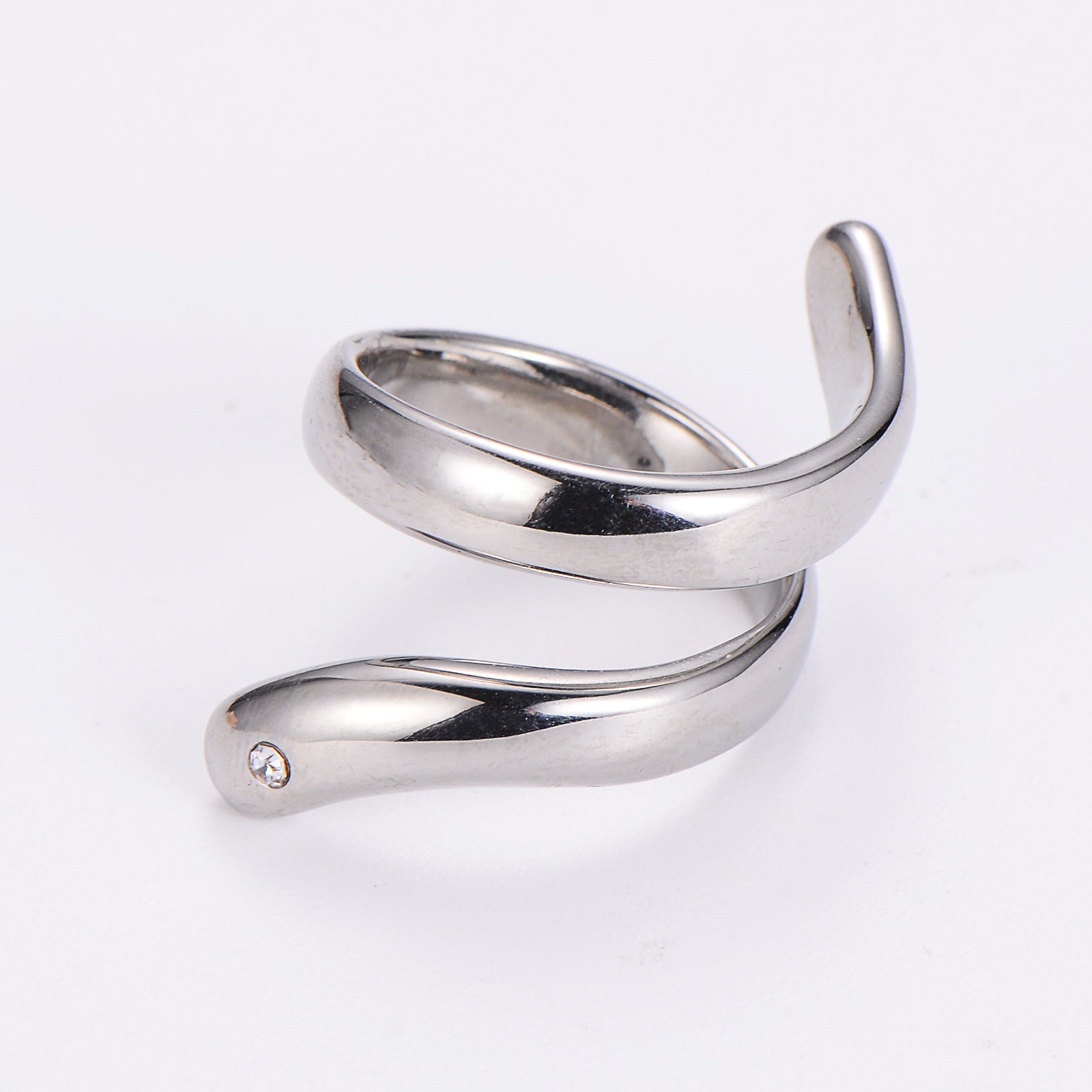 Aml Stainless Steel Ring Niche Design Ins Cold Style Snake Ring Personality Hand Jewelry