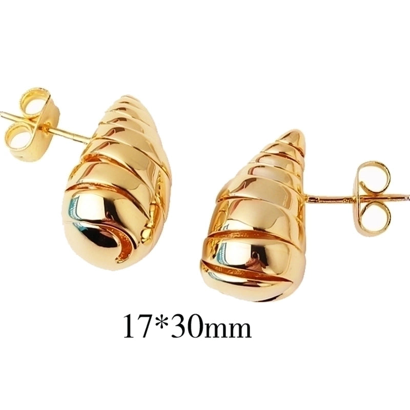 1 Pair Basic Minimalist Geometric Plating Copper Ear Studs