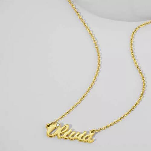 Personalized  Name Necklace 14k Gold Plated