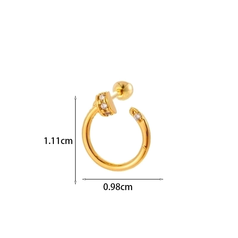 Ear Cartilage Rings & Studs Geometric Copper Plating Artificial Gemstones