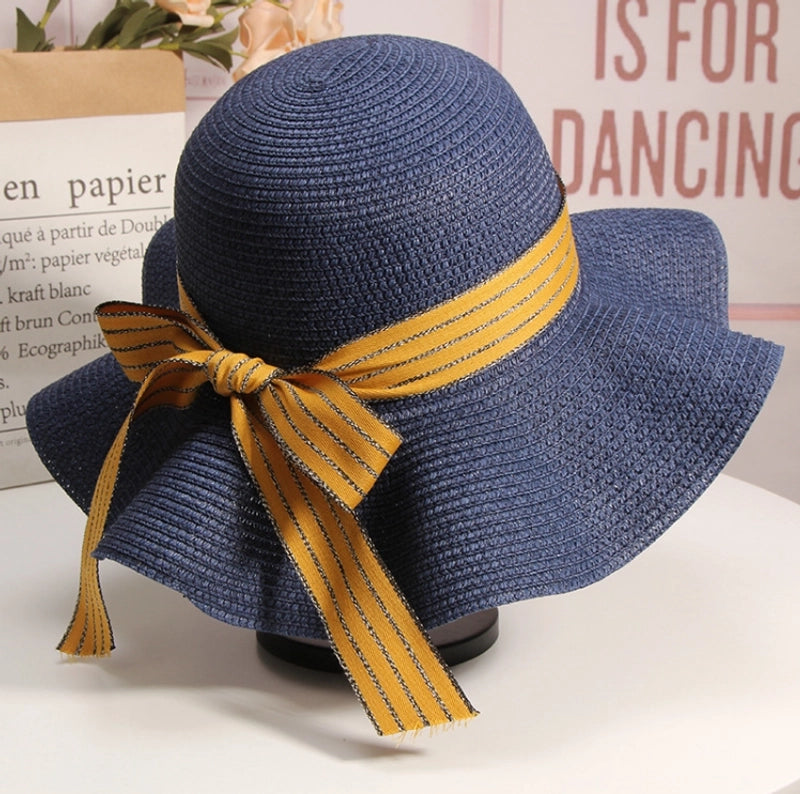 Women's Elegant Minimalist Color Block Wide Eaves Sun Hat