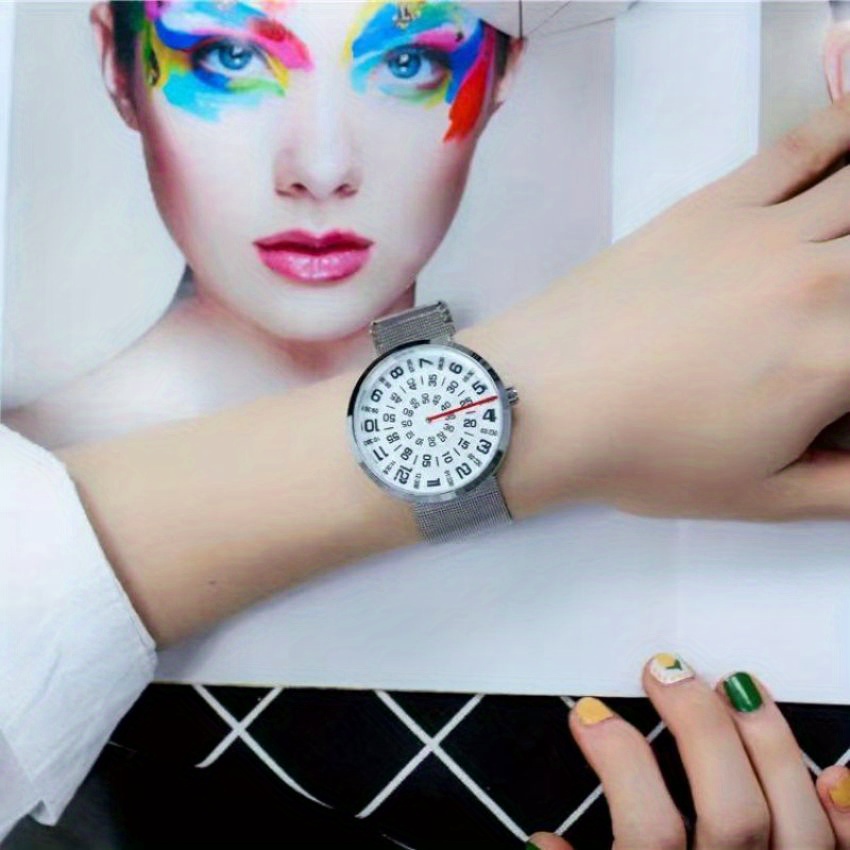 Cool & Creative Round Pointer Quartz Watch - Perfect for Women, Men, Students & Couples!