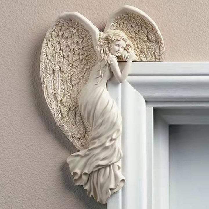 Door Frame Angel Wing Sculpture Retro Wall Decoration Frame Angel🔥