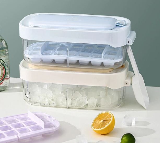 Ice Bucket Kitchen Refrigerated Ice Cube Storage Box Ice Ball Maker Ice Organizer With Shovel