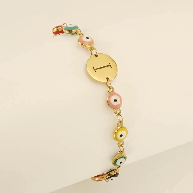 Titanium Steel Gold Plated Minimalist Classic Style Letter Plating Bracelets