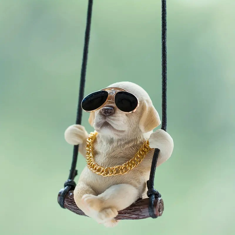 Swinging Puppy Car Mirror Pendant