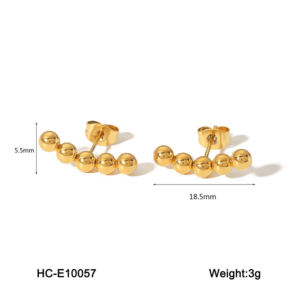 Sphere Geometric Stainless Steel Electroplating Earrings