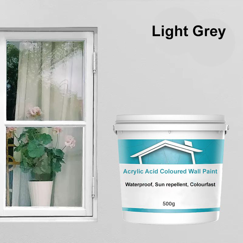 Acrylic Acid Coloured Wall Paint - Waterproof. Sun repellent. Colourfast