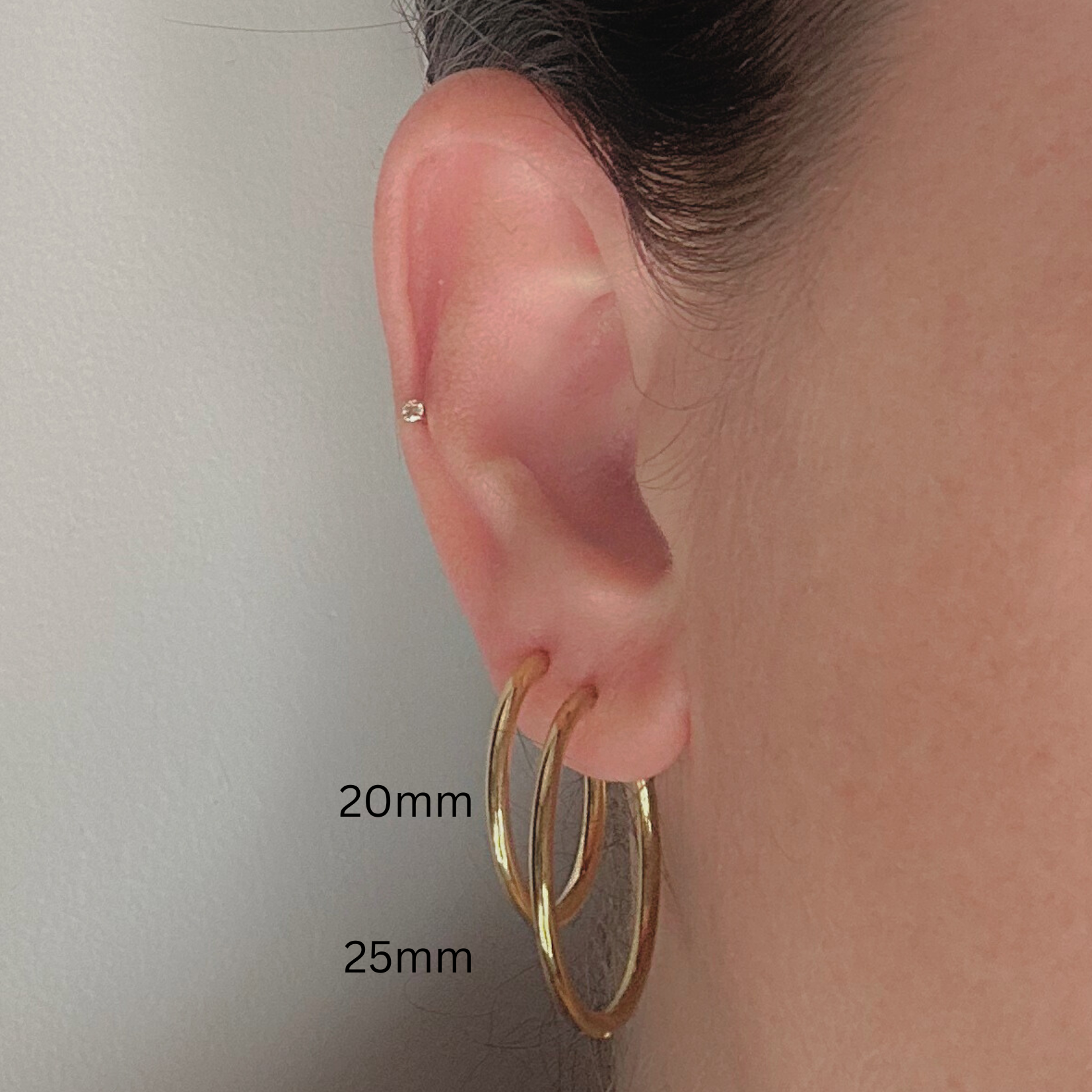 20mm slim style hoops - Gold